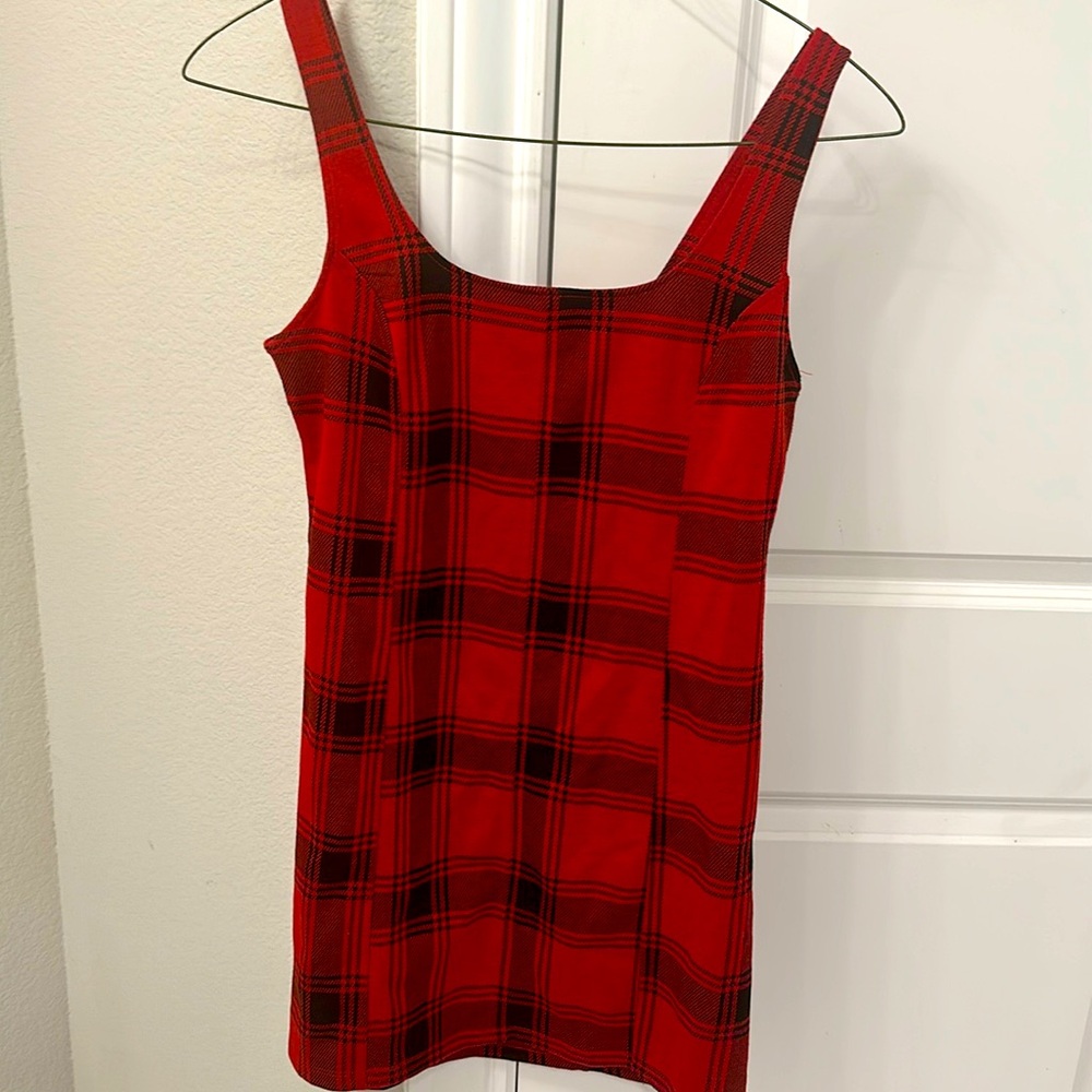 Red and Black Plaid Dress